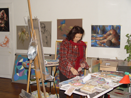 Nicole M. Mathieu dans son atelier